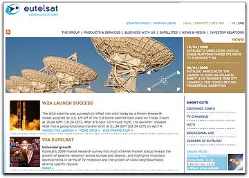 Eutelsat Communications homepage