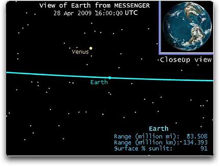 Earth from MESSENGER