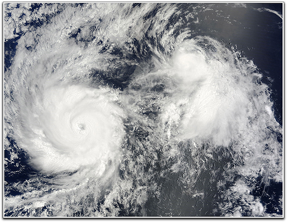 Felicia + Enrique hurricanes (NASA)