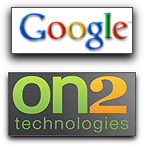 Google + On2 logos