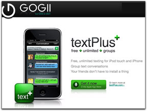 GOGII textPlus homepage