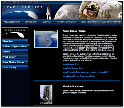 Space Florida homepage