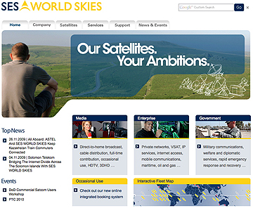 SES WORLD SKIES homepage