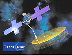 TerreStar logo + Terrestar-1 satellite