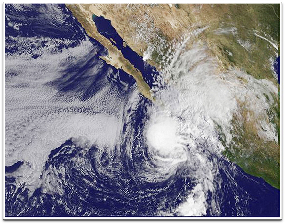 Tropical storm Rick over Mexico (NASA GOES-11)
