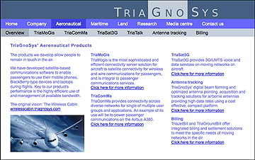 TriaGnoSys aero homepage