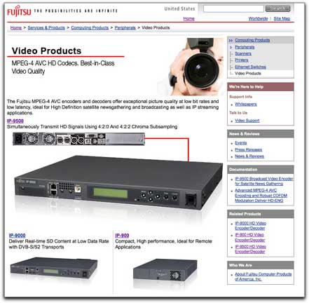 Fujitsu video webpage