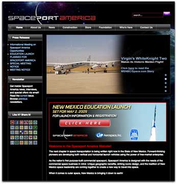 Spaceport America homepage