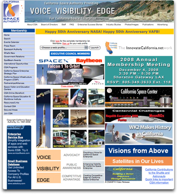 Calif. Space Authority homepage