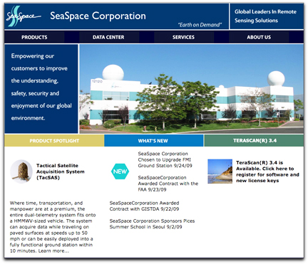 SeaSpace homepage