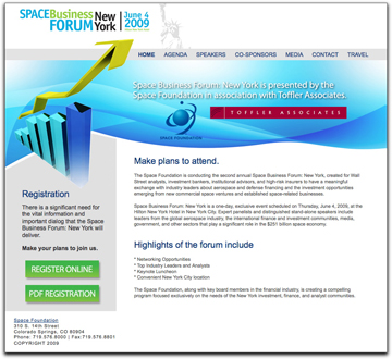 Space Biz Forum NY homepage