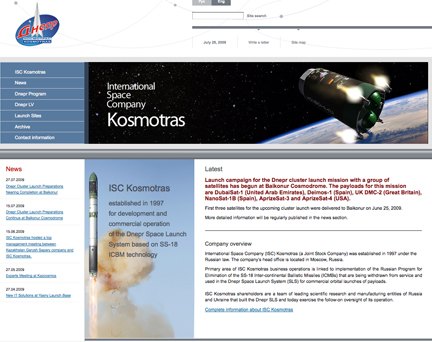 Int'l Space Company homepage