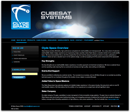 Clyde Space homepage