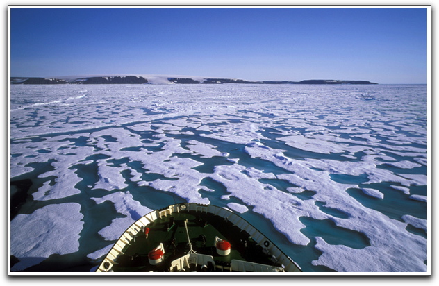 MV Beluga ship in ice of NW passage