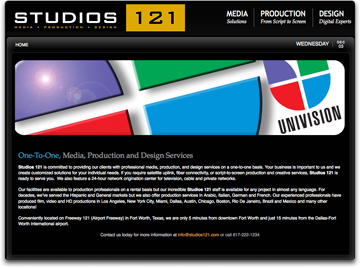 Studios 121 homepage