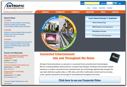 Entropic Comm's homepage