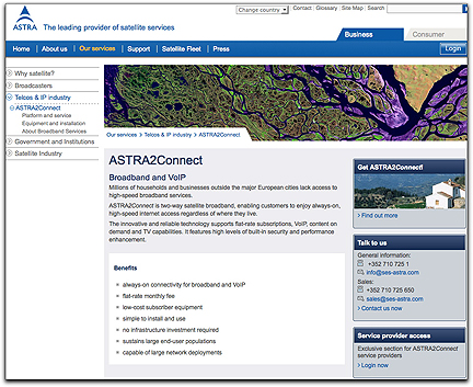 ASTRA2Connect homepage (090409)