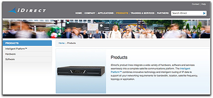 iDirect products page