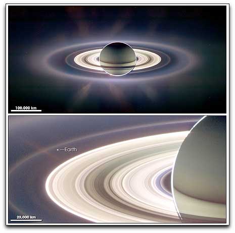 Cassini Saturn Earth rings (NASA)
