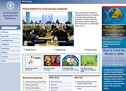 UN FAO homepage