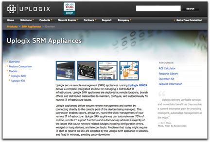 UPLOGIX SRM webpage