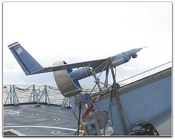 Insitu ScanEagle UAV on deck