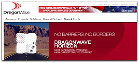 DragonWave homepage banner