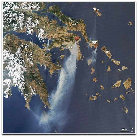 Greecian Fires NASA Aqua