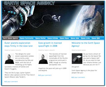 Earth Space Agency homepage