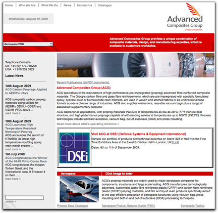 Advanced Composites Group homepage