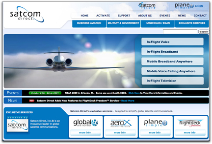 Satcom Direct homepage