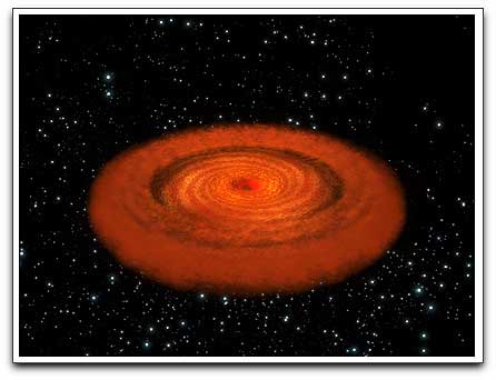 Supermassive black hole accreting matter