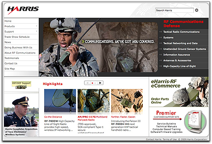 Harris Defense Tactical Radios site