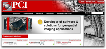 PCI Geomatics homepage banner
