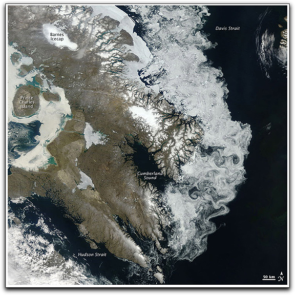 Baffin Island sea ice (NASA Terra)