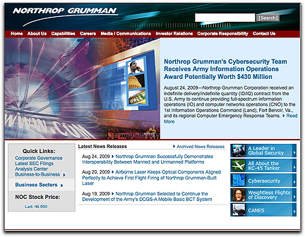 Northrop Grumman homepage (082509)