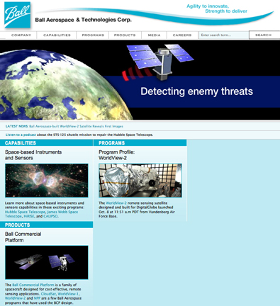 Ball Aerospace homepage