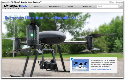 Dragonflyer X6 homepage
