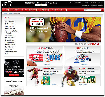 DISH Network sports page