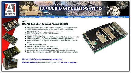 Aitech 3U CompactPCI SBC homepage