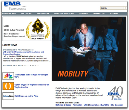 EMS homepage (Mobility)