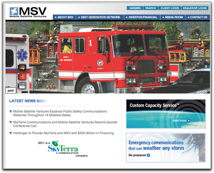 Mobile Satellite Ventures (Emergency) homepage