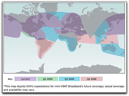 KVH mini-VSAT broadband coverage map