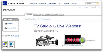 Telestream Wirecast webpage