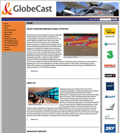 world globe australia. GlobeCast Australia homepage